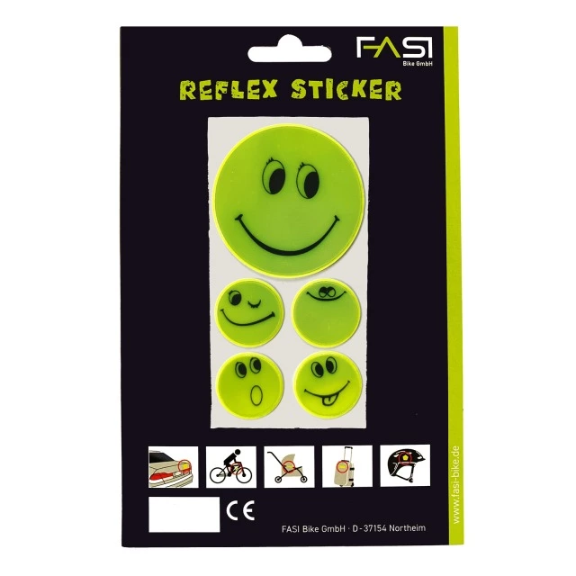 FASI Reflex-Sticker Smileys Gelb 1 FASI Reflex-Sticker Smileys Gelb