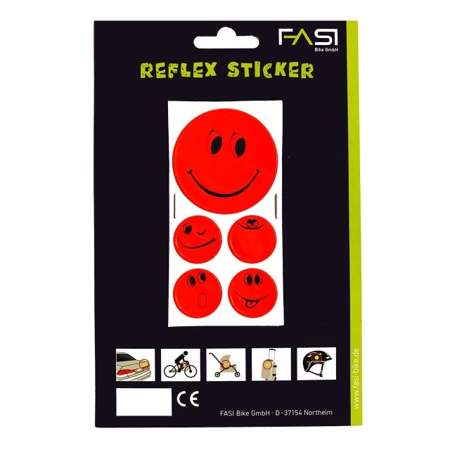 FASI Reflex-Sticker Smileys Rot 1 FASI Reflex-Sticker Smileys Rot