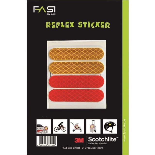 FASI Reflex-Sticker Streifen Mit 3M Scotchlite Folie Gelb/rot 1 FASI Reflex-Sticker Streifen Mit 3M Scotchlite Folie Gelb/rot