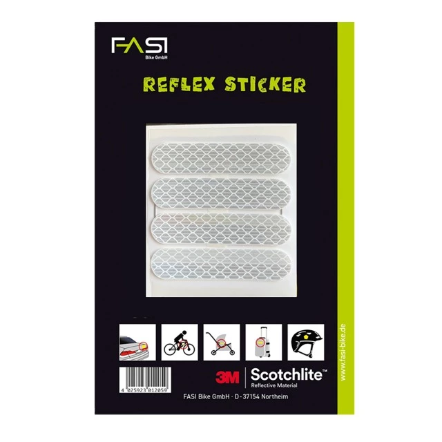 FASI Reflex-Sticker Streifen Mit 3M Scotchlite Folie Weiss 1 FASI Reflex-Sticker Streifen Mit 3M Scotchlite Folie Weiss