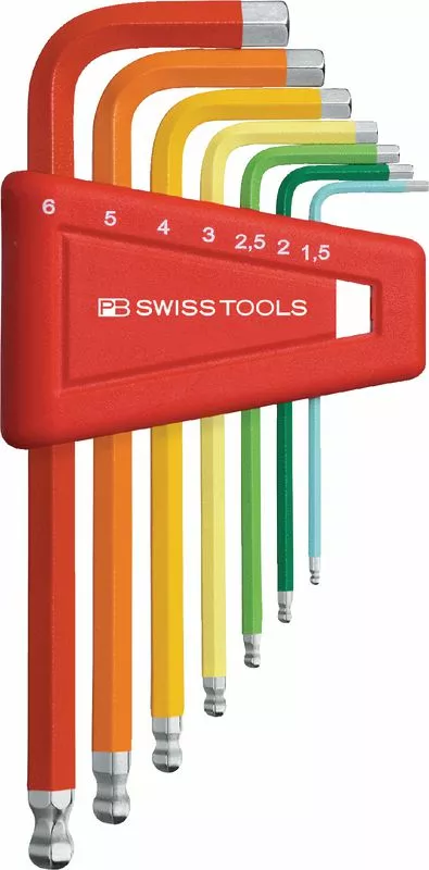 PB SWISS TOOLS Farbige Winkelschraubenzieher-Satz Innensechskant 1.5 - 6 1 PB SWISS TOOLS Farbige Winkelschraubenzieher-Satz Innensechskant 1.5 - 6