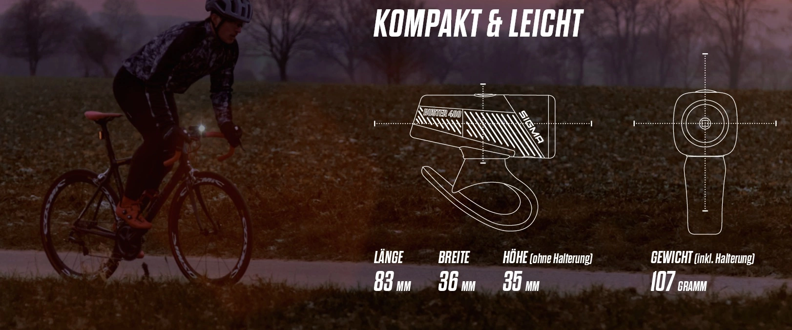 Sigma Buster 400 Frontlicht Mit Buster 80 Rücklicht Lichtset 2 Sigma Buster 400 Frontlicht Mit Buster 80 Rücklicht Lichtset – Bild 2