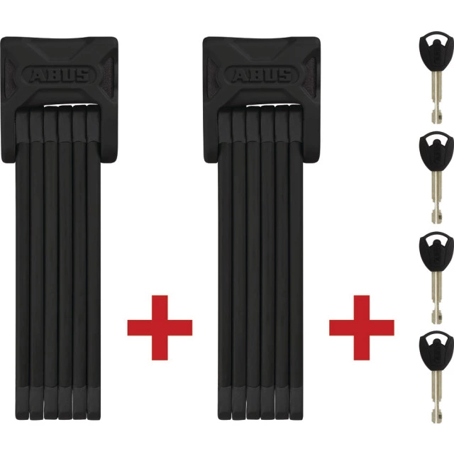 Abus Bordo 6000 TwinSet Faltschloss 90cm Schwarz 1 Abus Bordo 6000 TwinSet Faltschloss 90cm Schwarz